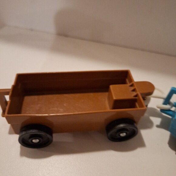 Vtg 1984 Fisher Price Zoo Tram Pieces & Brown Mountain Goat For #916 Train Cart - Picture 2 of 11